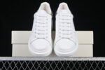 Alexander McQueen Oversized Sneaker – White Leather with Crystal-Embellished Silver