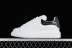 Alexander McQueen Oversized Sneaker – White Leather with Glossy Black Heel Tab