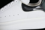 Alexander McQueen Oversized Sneaker – White Leather with Glossy Black Heel Tab