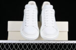 Alexander McQueen Oversized Sneaker – White Leather with Glossy Black Heel Tab
