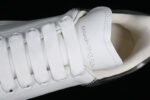 Alexander McQueen Oversized Sneaker – White Leather with Glossy Black Heel Tab