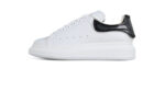 Alexander McQueen Oversized Sneaker – White Leather with Glossy Black Heel Tab