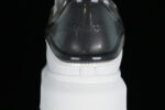 Alexander McQueen Oversized Sneaker – White Leather with Glossy Black Heel Tab