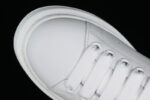 Alexander McQueen Oversized Sneaker – White Leather with Glossy Black Heel Tab