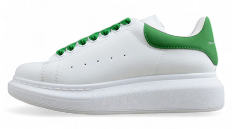 Alexander McQueen Oversized Sneaker – White Leather with Green Accents