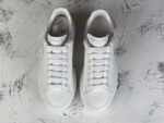 Alexander McQueen Oversized Sneaker – White Leather with Iridescent Heel Tab