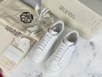 Alexander McQueen Oversized Sneaker – White Leather with Iridescent Heel Tab