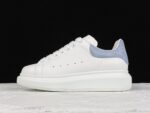 Alexander McQueen Oversized Sneaker – White Leather with Light Blue Suede Heel Tab