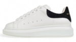 Alexander McQueen Oversized Sneaker – White Leather with Light Blue Suede Heel Tab