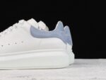 Alexander McQueen Oversized Sneaker – White Leather with Light Blue Suede Heel Tab