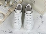 Alexander McQueen Oversized Sneaker – White Leather with Light Blue Suede Heel Tab