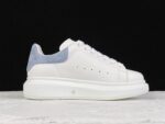 Alexander McQueen Oversized Sneaker – White Leather with Light Blue Suede Heel Tab