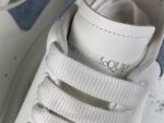 Alexander McQueen Oversized Sneaker – White Leather with Light Blue Suede Heel Tab