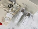 Alexander McQueen Oversized Sneaker – White Leather with Light Blue Suede Heel Tab