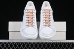 Alexander McQueen Oversized Sneaker – White Leather with Metallic Silver Heel Tab