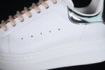 Alexander McQueen Oversized Sneaker – White Leather with Metallic Silver Heel Tab