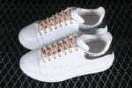 Alexander McQueen Oversized Sneaker – White Leather with Metallic Silver Heel Tab