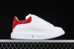 Alexander McQueen Oversized Sneaker – White Leather with Red Suede Heel Tab