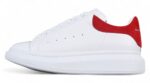 Alexander McQueen Oversized Sneaker – White Leather with Red Suede Heel Tab