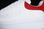 Alexander McQueen Oversized Sneaker – White Leather with Red Suede Heel Tab