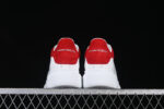 Alexander McQueen Oversized Sneaker – White Leather with Red Suede Heel Tab