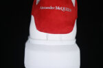 Alexander McQueen Oversized Sneaker – White Leather with Red Suede Heel Tab