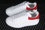 Alexander McQueen Oversized Sneaker – White Leather with Red Suede Heel Tab