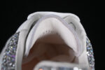 Alexander McQueen Oversized Sneaker – White Leather with Silver Glitter Heel Tab