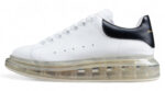 Alexander McQueen Oversized Sneaker – White Leather with Transparent Air Sole