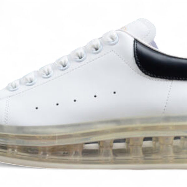 Alexander McQueen Oversized Sneaker – White Leather with Transparent Air Sole