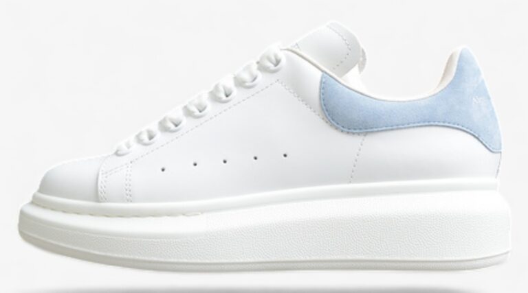 Alexander McQueen Oversized Sneaker – White & Light Blue