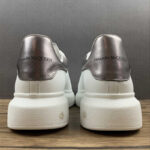 Alexander McQueen Oversized Sneaker – White & Metallic Pewter Heel