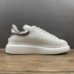 Alexander McQueen Oversized Sneaker – White & Metallic Pewter Heel