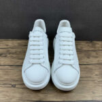 Alexander McQueen Oversized Sneaker – White & Metallic Pewter Heel