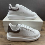 Alexander McQueen Oversized Sneaker – White & Metallic Pewter Heel