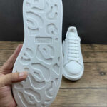Alexander McQueen Oversized Sneaker – White & Metallic Pewter Heel