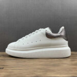 Alexander McQueen Oversized Sneaker – White & Metallic Pewter Heel
