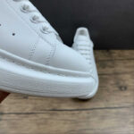 Alexander McQueen Oversized Sneaker – White & Metallic Pewter Heel