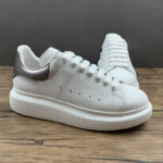 Alexander McQueen Oversized Sneaker – White & Metallic Pewter Heel