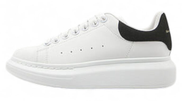 Alexander McQueen Oversized Sneaker – White with Black Suede Heel Tab