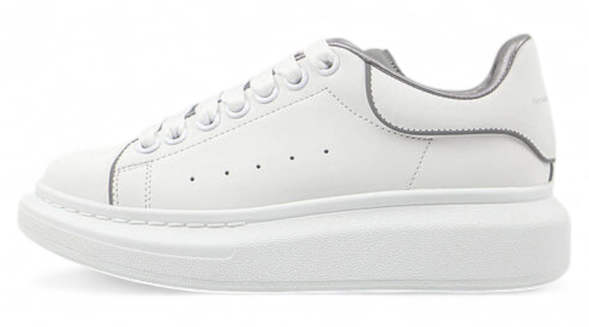 Alexander McQueen Oversized Sneaker – White with Grey Piping