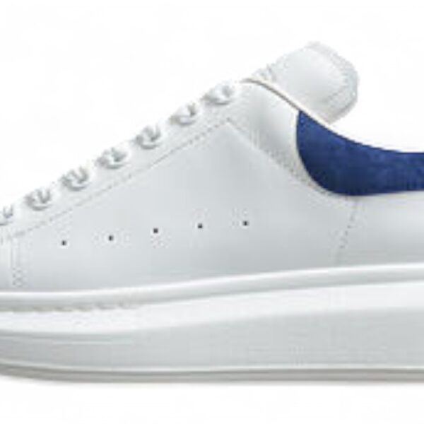 Alexander McQueen Oversized Sneaker – White with Navy Heel Tab