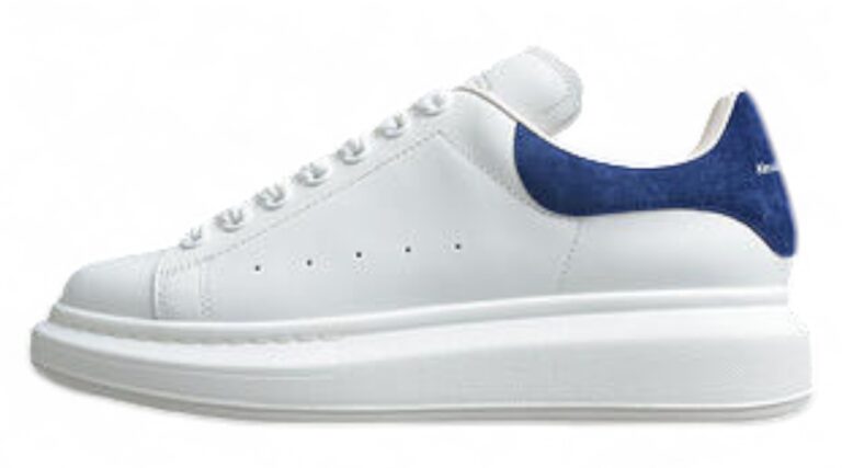 Alexander McQueen Oversized Sneaker – White with Navy Heel Tab