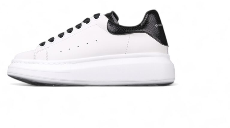 Alexander McQueen Oversized Sneakers – Black Croc Heel Tab