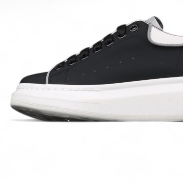 Alexander McQueen Oversized Sneakers – Black with White Contrast Heel