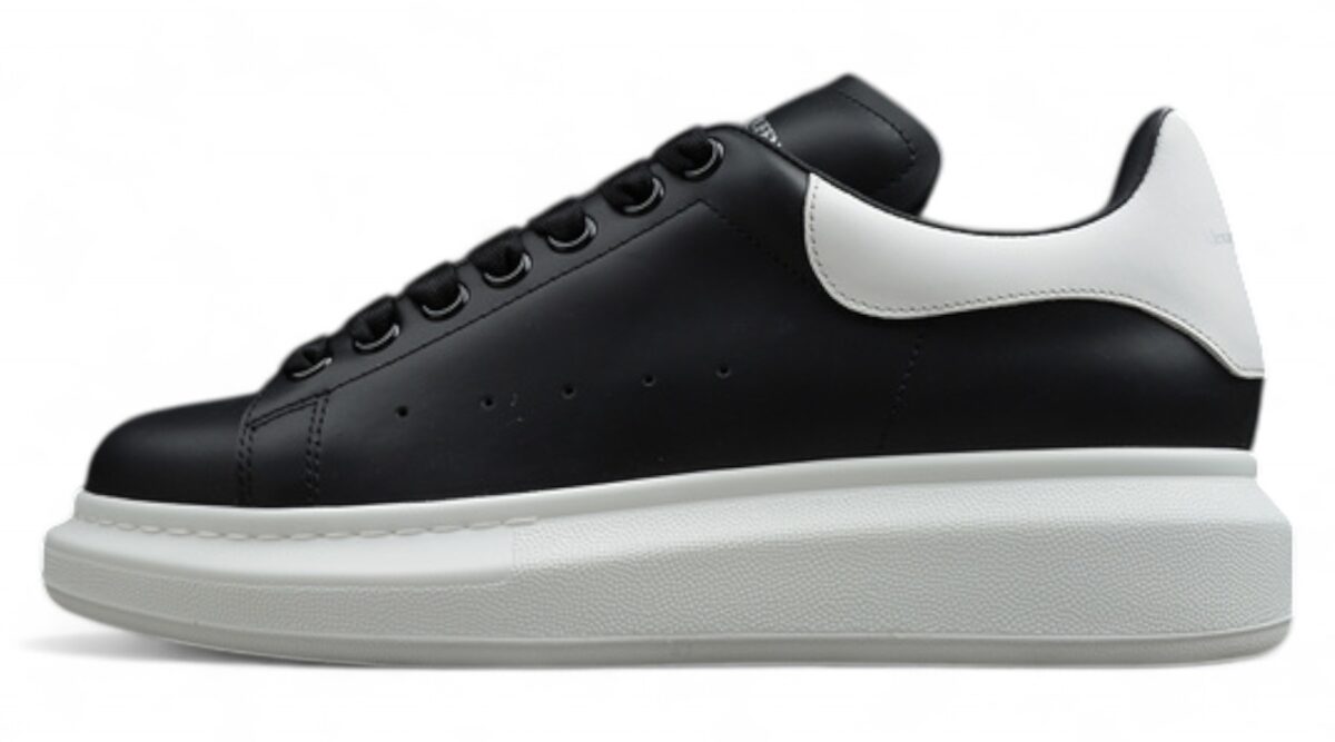 Alexander McQueen Oversized Sneakers – Black with White Heel
