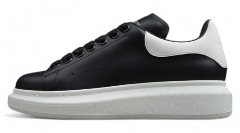 Alexander McQueen Oversized Sneakers – Black with White Heel