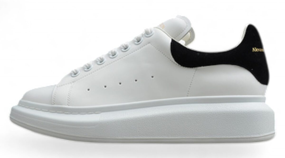 Alexander McQueen Oversized Sneakers – White & Black Suede