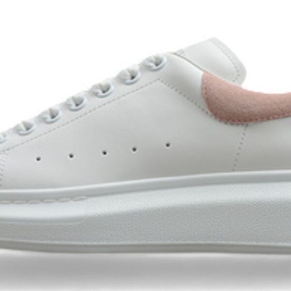Alexander McQueen Oversized Sneakers – White & Blush Pink Suede