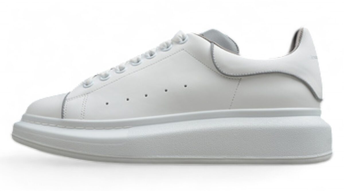 Alexander McQueen Oversized Sneakers – White & Grey Heel Tab